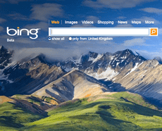 The new search engine from Microsoft, Bing.