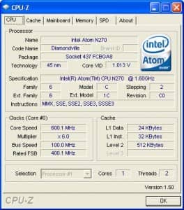 Atom 1.6GHz with a 45nm process.