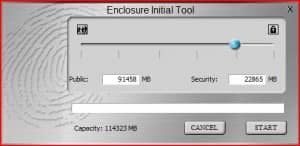Choose the private partition size.